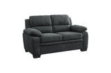 Holleman Dark Gray Solid Wood And Plywood Textured Fabric Upholstery 2Pc Set: Sofa, Love - Ella Furniture