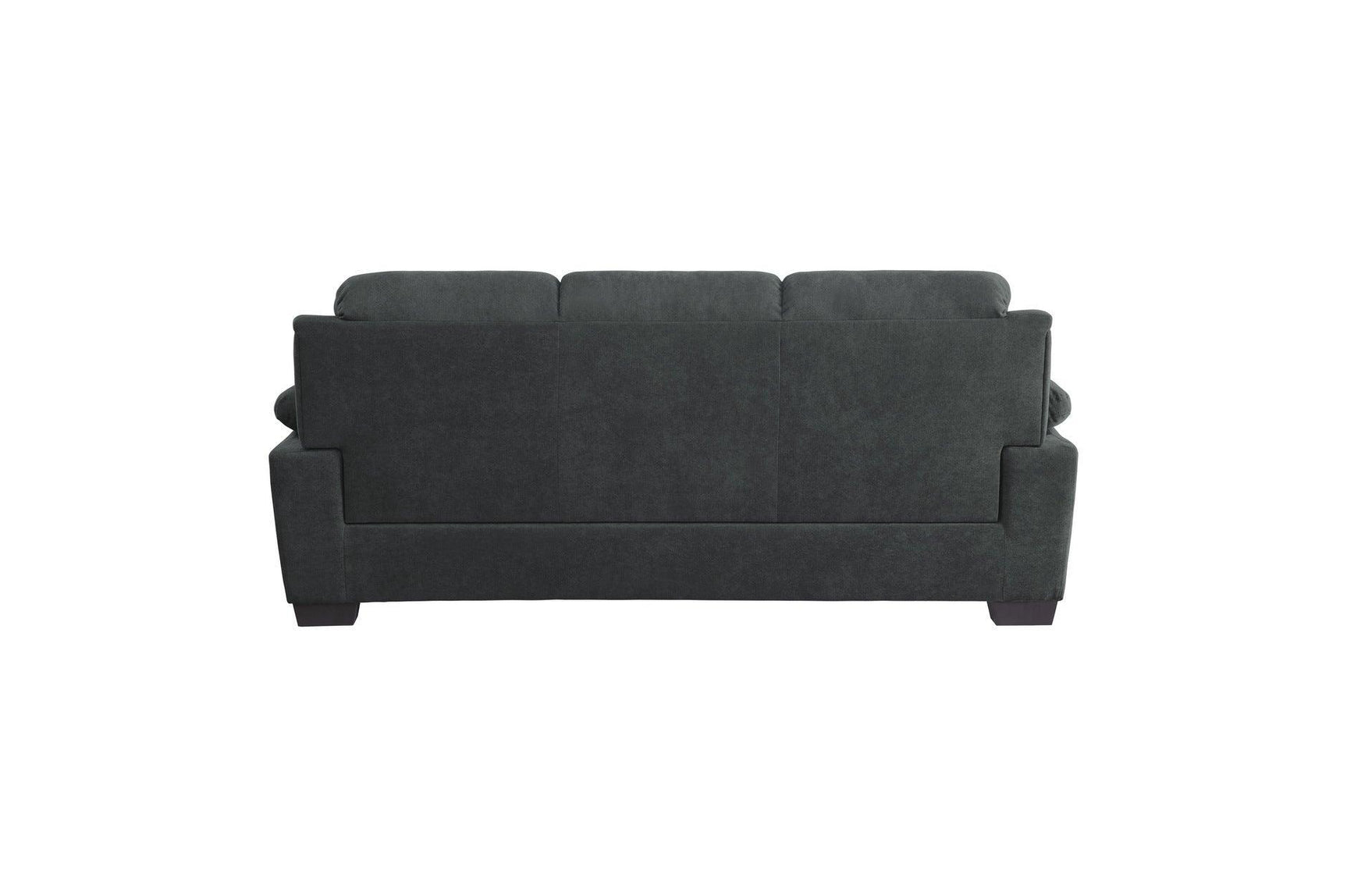 Holleman Dark Gray Solid Wood And Plywood Textured Fabric Upholstery 2Pc Set: Sofa, Love - Ella Furniture