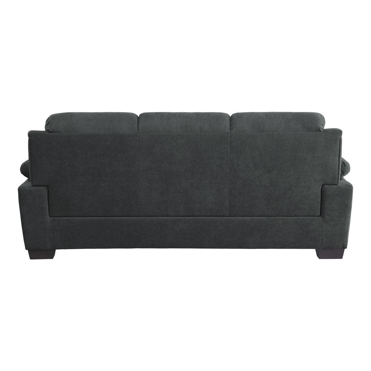 Holleman Dark Modern Gray Solid Wood And Plywood Textured Fabric Polyester Upholstery Sofa - Ella Furniture