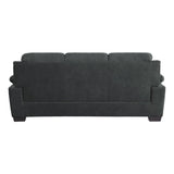 Holleman Dark Modern Gray Solid Wood And Plywood Textured Fabric Polyester Upholstery Sofa - Ella Furniture