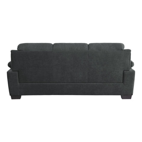 Holleman Dark Modern Gray Solid Wood And Plywood Textured Fabric Polyester Upholstery Sofa - Ella Furniture