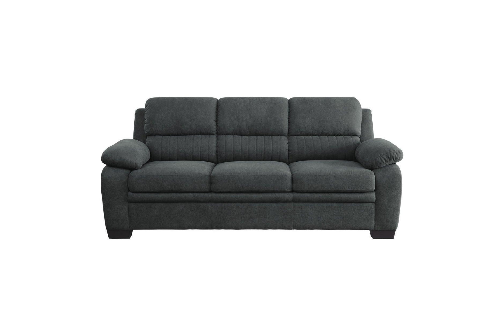 Holleman Dark Gray Solid Wood And Plywood Textured Fabric Upholstery 2Pc Set: Sofa, Love - Ella Furniture