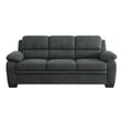 Holleman Dark Modern Gray Solid Wood And Plywood Textured Fabric Polyester Upholstery Sofa - Ella Furniture