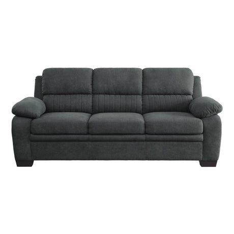 Holleman Dark Modern Gray Solid Wood And Plywood Textured Fabric Polyester Upholstery Sofa - Ella Furniture
