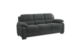 Holleman Dark Gray Solid Wood And Plywood Textured Fabric Upholstery 2Pc Set: Sofa, Love - Ella Furniture