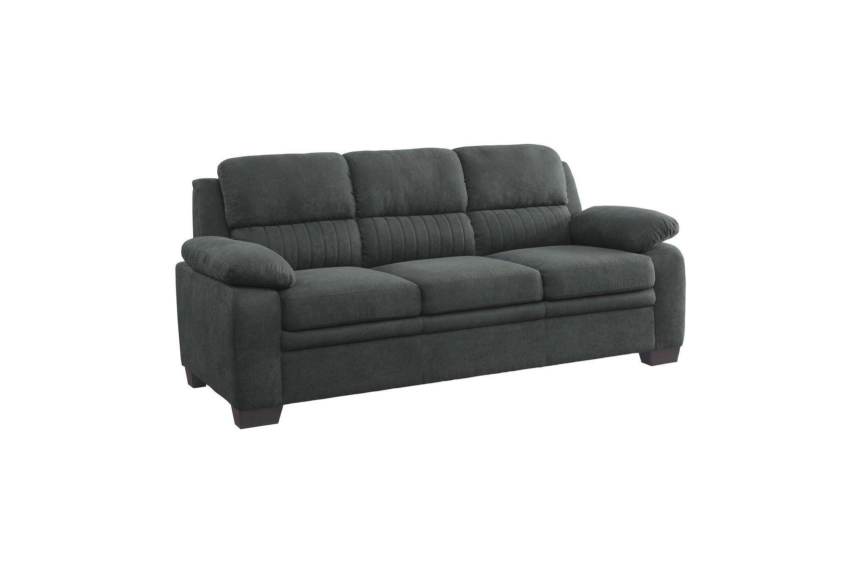Holleman Dark Gray Solid Wood And Plywood Textured Fabric Upholstery 2Pc Set: Sofa, Love - Ella Furniture