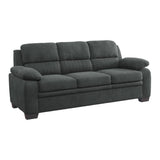 Holleman Dark Modern Gray Solid Wood And Plywood Textured Fabric Polyester Upholstery Sofa - Ella Furniture