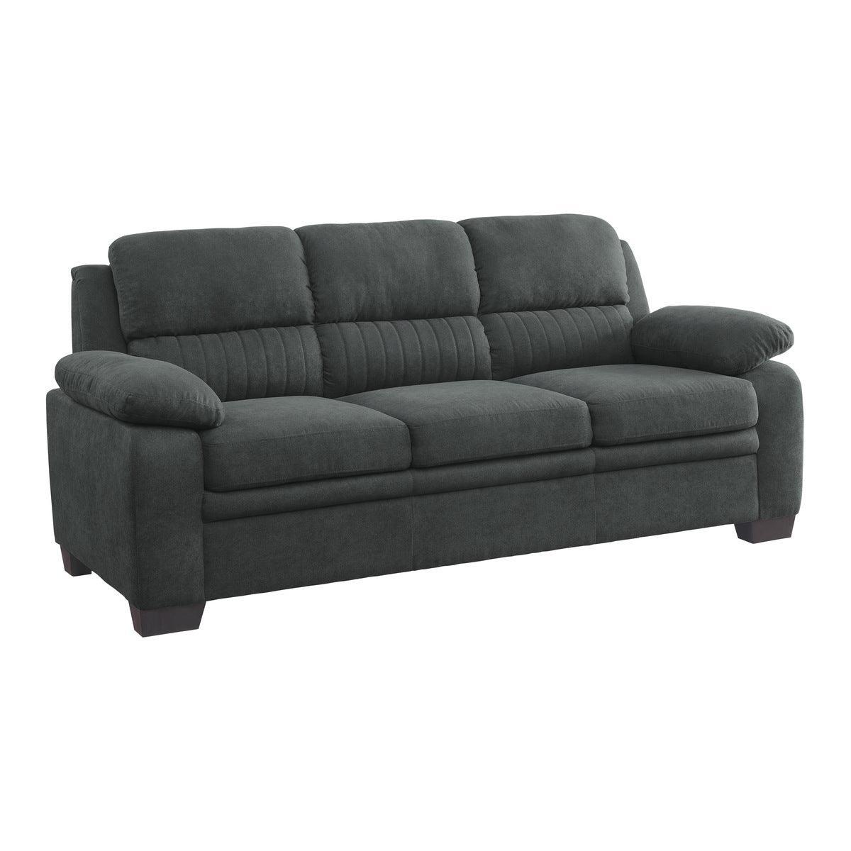 Holleman Dark Modern Gray Solid Wood And Plywood Textured Fabric Polyester Upholstery Sofa - Ella Furniture
