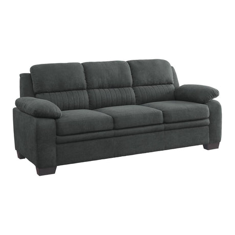 Holleman Dark Modern Gray Solid Wood And Plywood Textured Fabric Polyester Upholstery Sofa - Ella Furniture