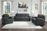 Holleman Dark Gray Solid Wood And Plywood Textured Fabric Upholstery 2Pc Set: Sofa, Love - Ella Furniture