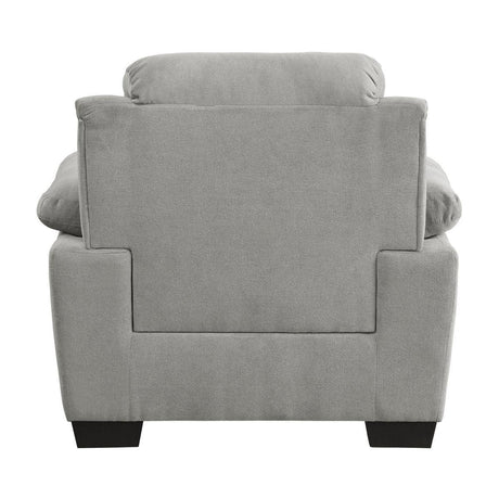 Holleman Gray Modern Solid Wood And Plywood Textured Fabric Polyester Upholstery Chair - Ella Furniture