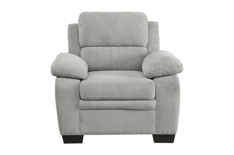 Holleman Gray Solid Wood And Plywood Textured Fabric Upholstery 2Pc Set: Sofa, Love - Ella Furniture