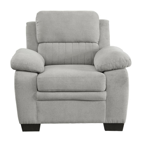 Holleman Gray Modern Solid Wood And Plywood Textured Fabric Polyester Upholstery Chair - Ella Furniture