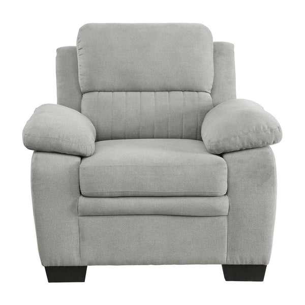 Holleman Gray Modern Solid Wood And Plywood Textured Fabric Polyester Upholstery Chair - Ella Furniture