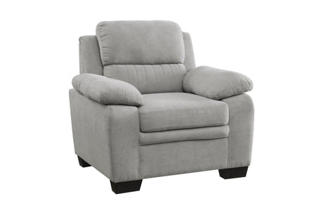 Holleman Gray Solid Wood And Plywood Textured Fabric Upholstery 2Pc Set: Sofa, Love - Ella Furniture
