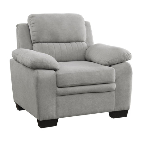 Holleman Gray Modern Solid Wood And Plywood Textured Fabric Polyester Upholstery Chair - Ella Furniture