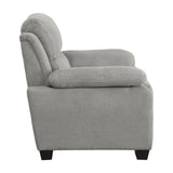 Holleman Gray Modern Solid Wood And Plywood Textured Fabric Polyester Upholstery Chair - Ella Furniture