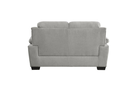 Holleman Gray Solid Wood And Plywood Textured Fabric Upholstery 2Pc Set: Sofa, Love - Ella Furniture