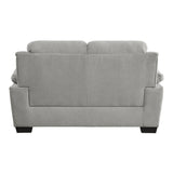 Holleman Gray Modern Solid Wood And Plywood Textured Fabric Polyester Upholstery Loveseat - Ella Furniture