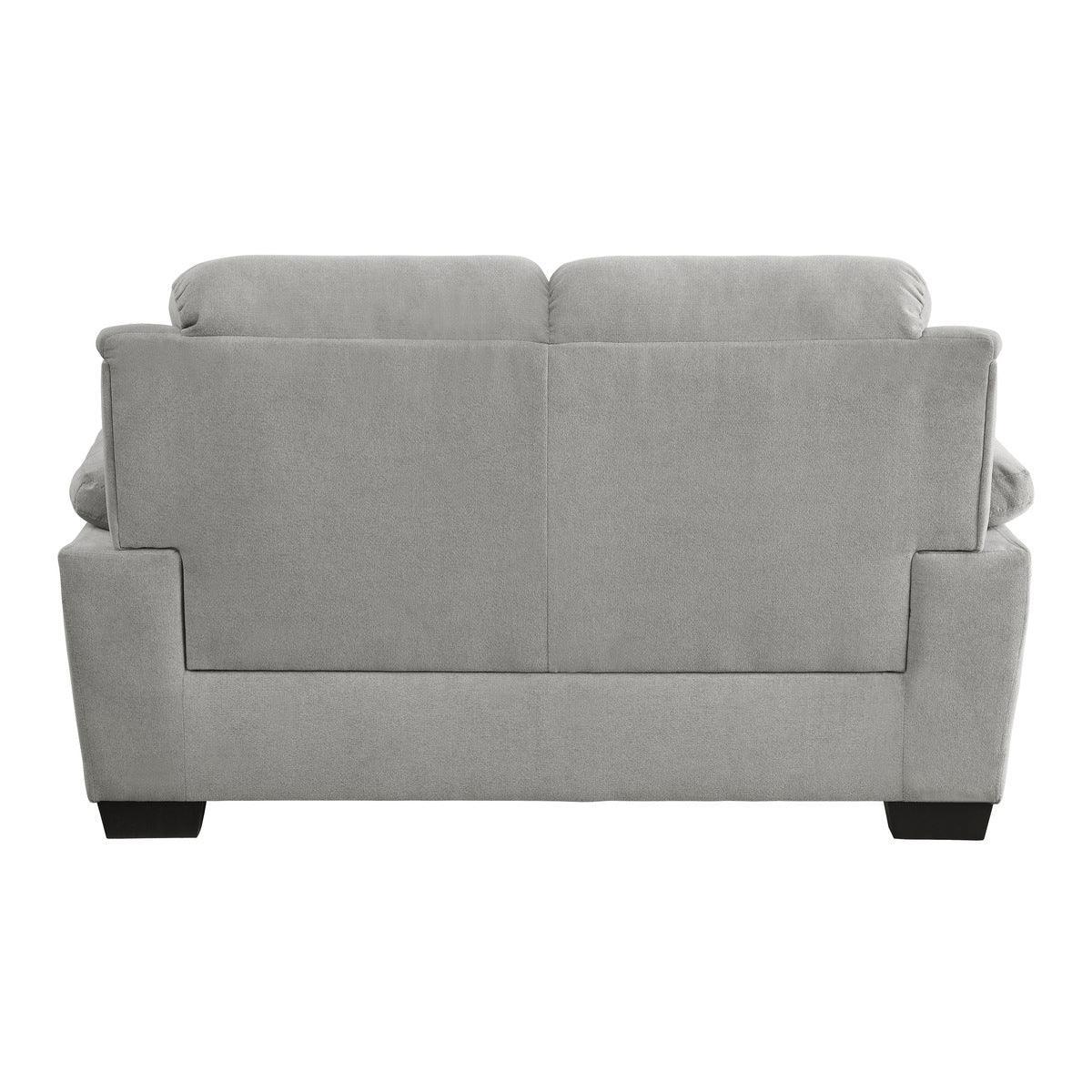 Holleman Gray Modern Solid Wood And Plywood Textured Fabric Polyester Upholstery Loveseat - Ella Furniture