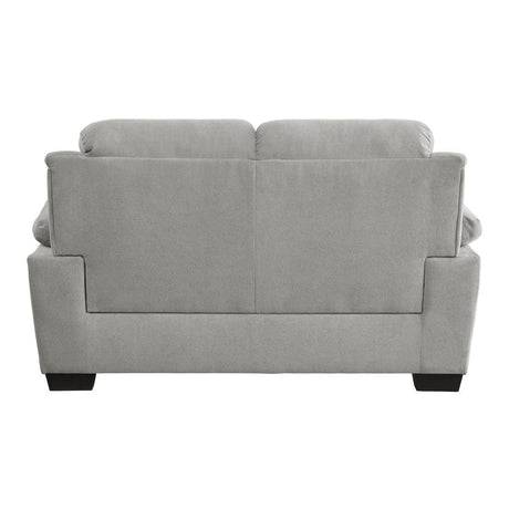 Holleman Gray Modern Solid Wood And Plywood Textured Fabric Polyester Upholstery Loveseat - Ella Furniture