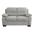 Holleman Gray Modern Solid Wood And Plywood Textured Fabric Polyester Upholstery Loveseat - Ella Furniture