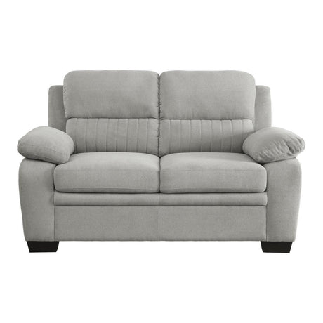 Holleman Gray Modern Solid Wood And Plywood Textured Fabric Polyester Upholstery Loveseat - Ella Furniture