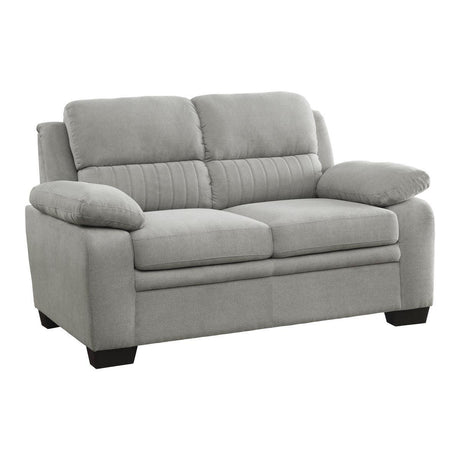 Holleman Gray Modern Solid Wood And Plywood Textured Fabric Polyester Upholstery Loveseat - Ella Furniture