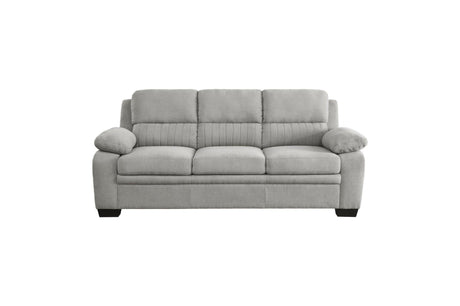Holleman Gray Solid Wood And Plywood Textured Fabric Upholstery 2Pc Set: Sofa, Love - Ella Furniture