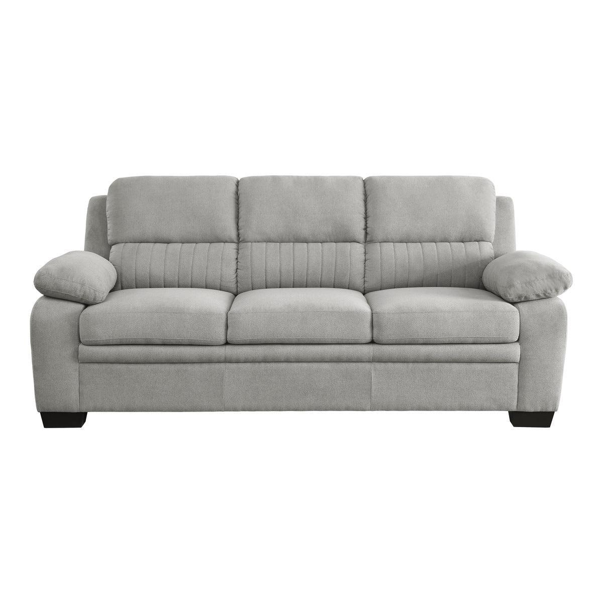 Holleman Gray Modern Solid Wood And Plywood Textured Fabric Polyester Upholstery Sofa - Ella Furniture