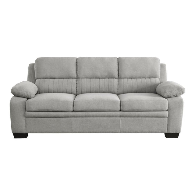 Holleman Gray Modern Solid Wood And Plywood Textured Fabric Polyester Upholstery Sofa - Ella Furniture