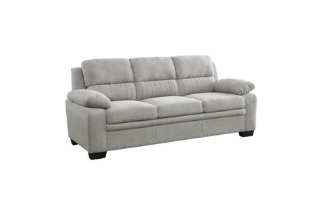 Holleman Gray Solid Wood And Plywood Textured Fabric Upholstery 2Pc Set: Sofa, Love - Ella Furniture