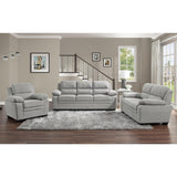 Holleman Gray Modern Solid Wood And Plywood Textured Fabric Polyester Upholstery Loveseat - Ella Furniture
