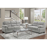 Holleman Gray Modern Solid Wood And Plywood Textured Fabric Polyester Upholstery Sofa - Ella Furniture
