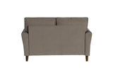 Dunleith Brown Solid Wood And Plywood Velvet Fabric Upholstery Tufted 2Pc Set: Sofa, Love - Ella Furniture