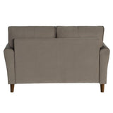 Dunleith Brown Solid Wood And Plywood Velvet Fabric Polyester Upholstered Tufted Loveseat - Ella Furniture