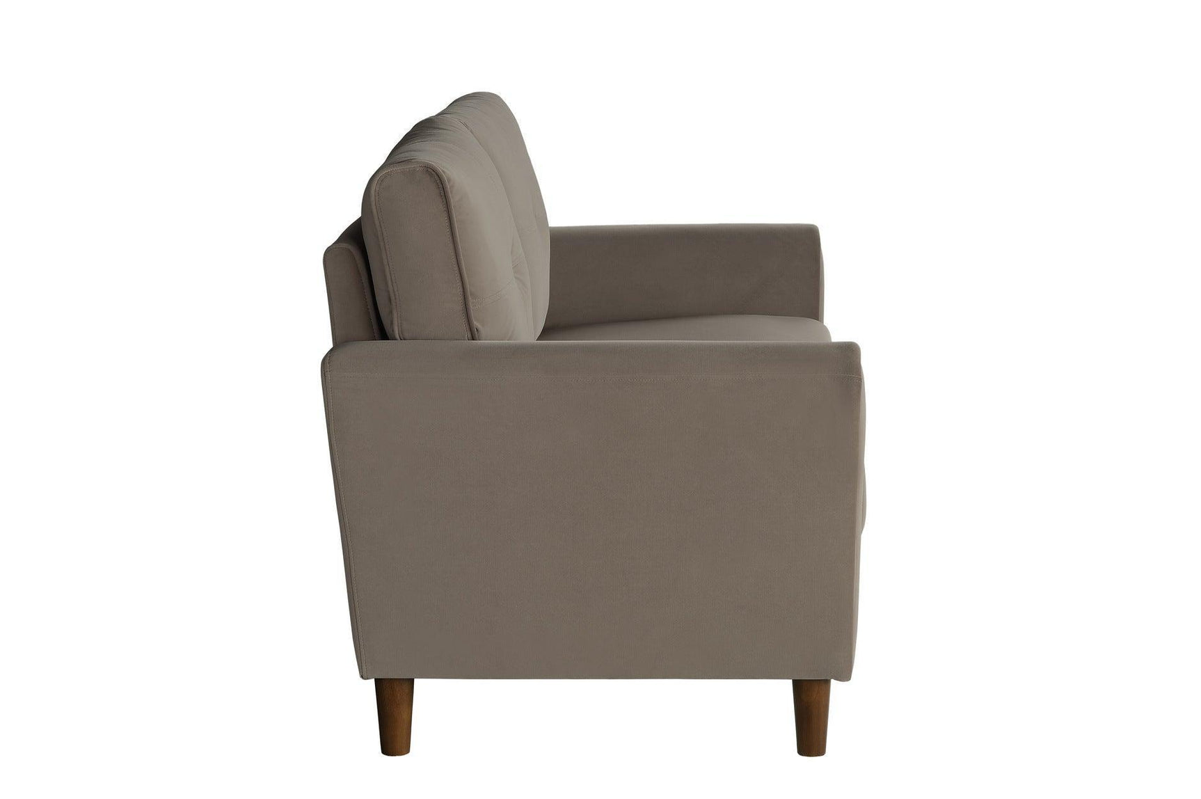 Dunleith Brown Solid Wood And Plywood Velvet Fabric Upholstery Tufted 2Pc Set: Sofa, Love - Ella Furniture