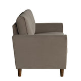 Dunleith Brown Solid Wood And Plywood Velvet Fabric Polyester Upholstered Tufted Loveseat - Ella Furniture