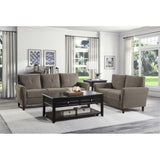Dunleith Brown Solid Wood And Plywood Velvet Fabric Polyester Upholstered Tufted Sofa - Ella Furniture