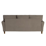 Dunleith Brown Solid Wood And Plywood Velvet Fabric Polyester Upholstered Tufted Sofa - Ella Furniture