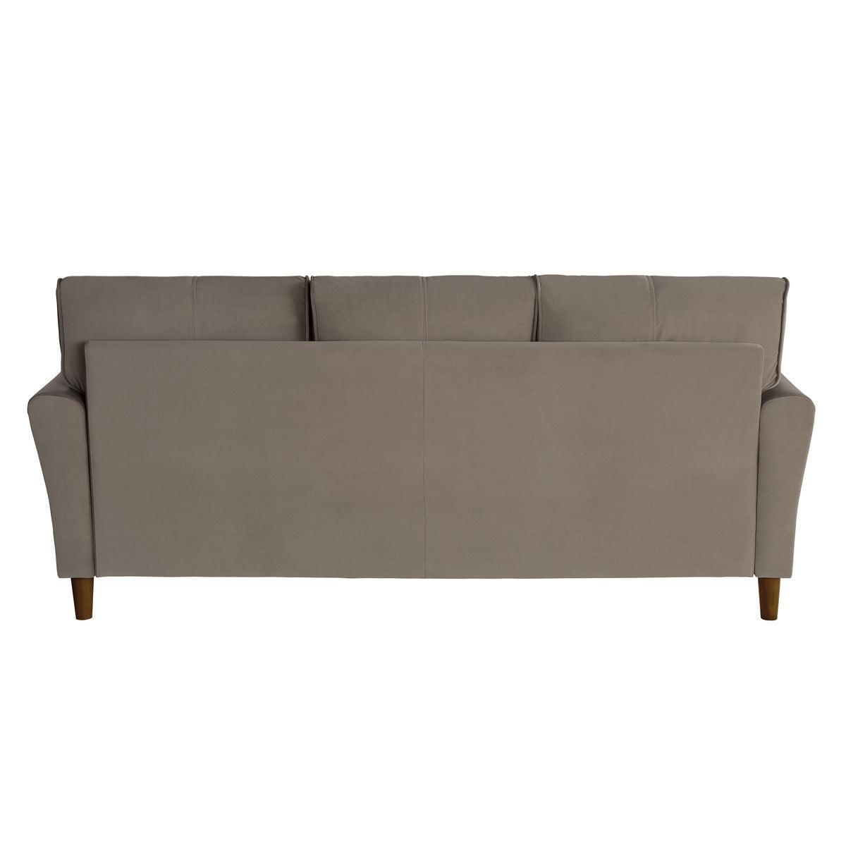 Dunleith Brown Solid Wood And Plywood Velvet Fabric Polyester Upholstered Tufted Sofa - Ella Furniture