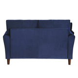 Dunleith Blue Solid Wood And Plywood Velvet Fabric Polyester Upholstered Tufted Loveseat - Ella Furniture