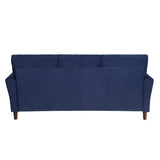 Dunleith Blue Solid Wood And Plywood Velvet Fabric Polyester Upholstered Tufted Sofa - Ella Furniture