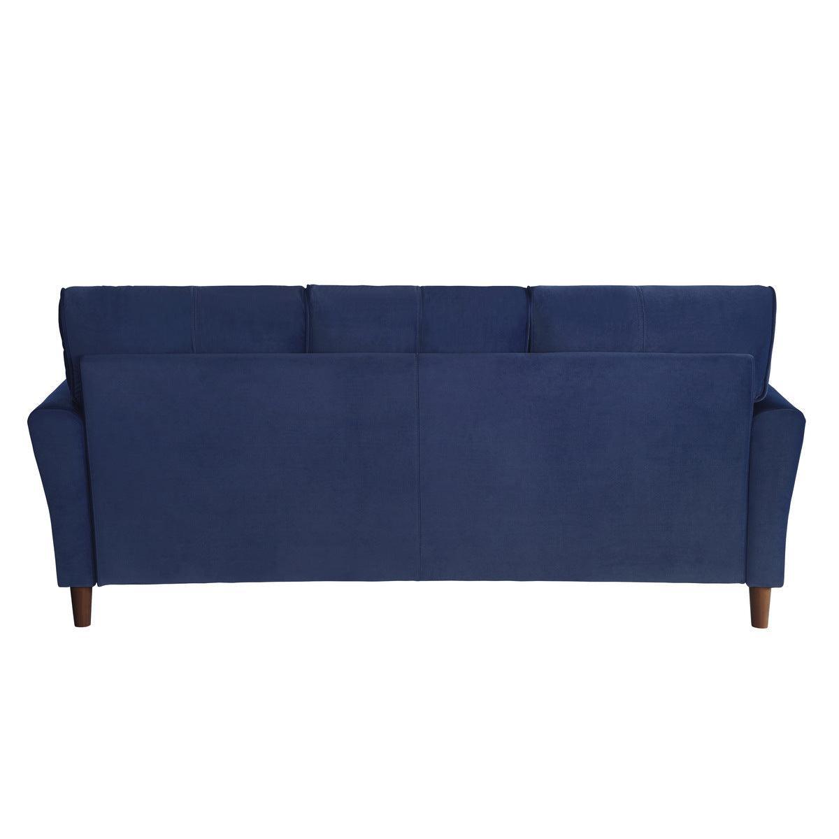 Dunleith Blue Solid Wood And Plywood Velvet Fabric Polyester Upholstered Tufted Sofa - Ella Furniture