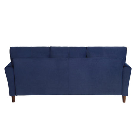 Dunleith Blue Solid Wood And Plywood Velvet Fabric Polyester Upholstered Tufted Sofa - Ella Furniture