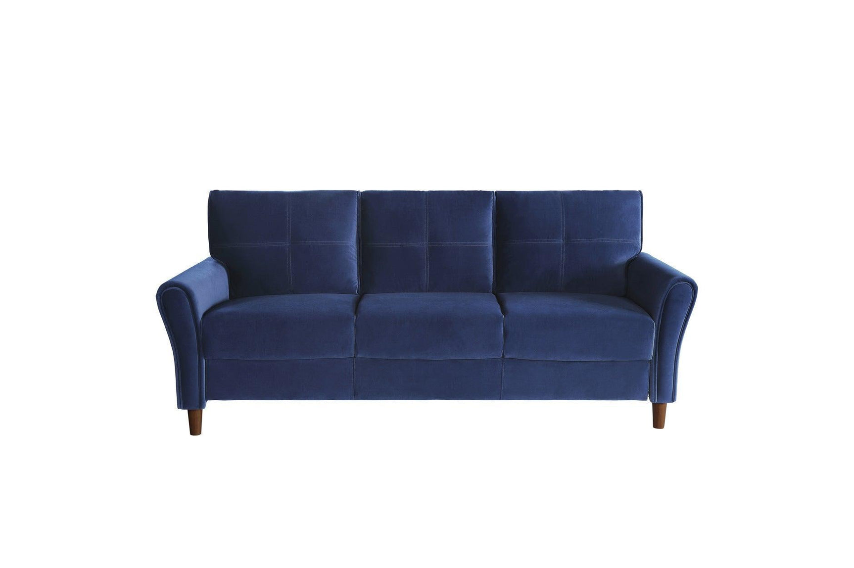Dunleith Blue Solid Wood And Plywood Velvet Fabric Upholstery Tufted 2Pc Set: Sofa, Love - Ella Furniture