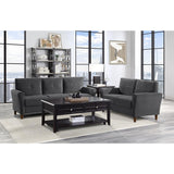 Dunleith Gray Solid Wood And Plywood Velvet Fabric Polyester Upholstered Tufted Loveseat - Ella Furniture