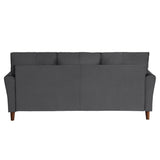 Dunleith Gray Solid Wood And Plywood Velvet Fabric Polyester Upholstered Tufted Sofa - Ella Furniture