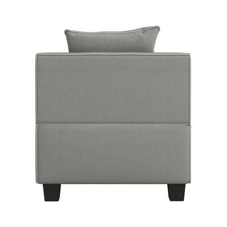 Jayne Gray Solid Wood And Plywood Textured Fabric Upholstery 4-Piece Modular Sectional - Ella Furniture