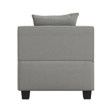 Jayne Gray Solid Wood And Plywood Textured Fabric Upholstery 5-Piece Modular Sectional With Ottoman - Ella Furniture